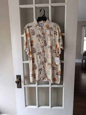 SmileyWorld Boys Graphic Button Up Resort Shirt with Short Sleeves Size XXL (18)